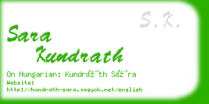 sara kundrath business card